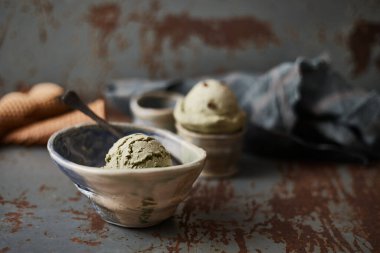 Ev yapımı yeşil çay. Dondurma..