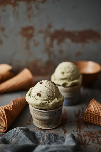 Fatto Casa Verde Matcha Gelato — Foto Stock