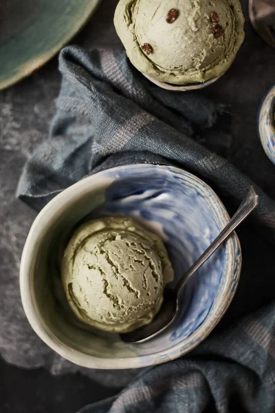 Verde Hecho Casa Helado Matcha —  Fotos de Stock