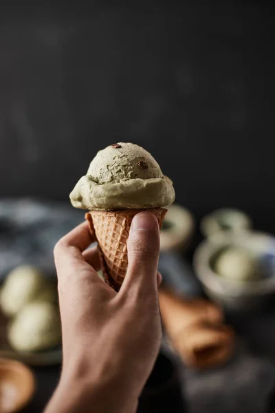 Fatto Casa Verde Matcha Gelato — Foto Stock