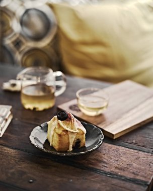 Çaylı limonlu yaban mersinli kek..