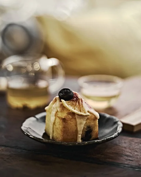 Çaylı Limonlu Yaban Mersinli Kek — Stok fotoğraf