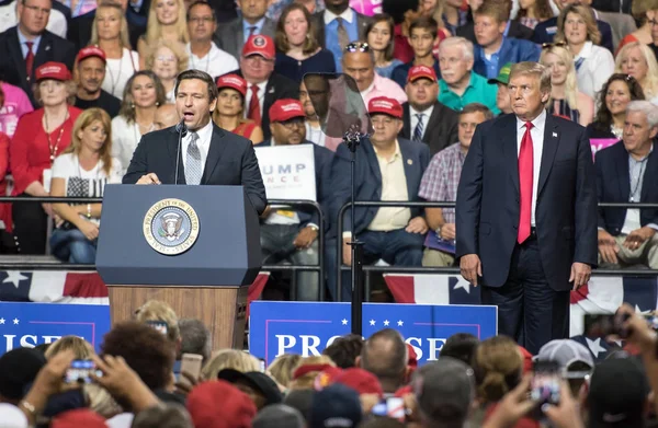플로리다 2018 대통령 도널드 트럼프 2018 플로리다 집회에서 군중을 — 스톡 사진