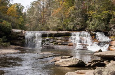 French Broad Falls in the Nantahala National Forest in western North Carolina. clipart