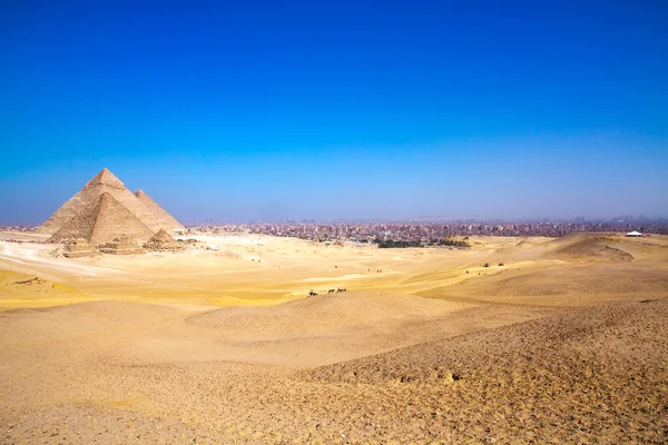 Μεγάλη Πυραμίδα Της Γκίζας Μνημείο Παγκόσμιας Κληρονομιάς Unesco Κάιρο Αίγυπτος — Φωτογραφία Αρχείου