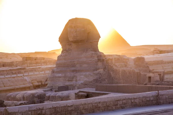 Große Sphinx Von Gizeh Bei Sonnenuntergang Kairo Ägypten — Stockfoto