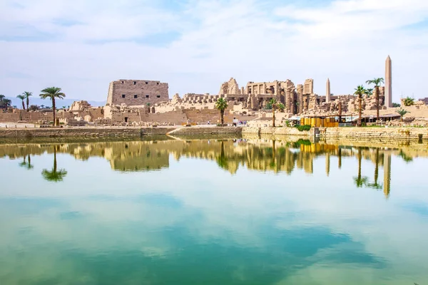 Antik Karnak Tapınağı Unesco Dünya Mirası Alanı Luxor Mısır — Stok fotoğraf