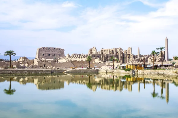 Antik Karnak Tapınağı Unesco Dünya Mirası Alanı Luxor Mısır — Stok fotoğraf