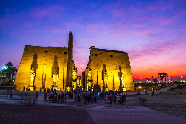 Forntida Luxor Tempel Vid Solnedgången Unescos Världsarvslista Luxor Egypten — Stockfoto
