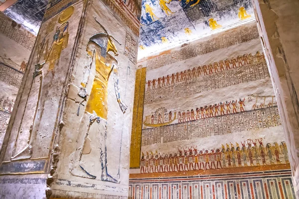 Antike Grabkammern Für Pharaonen Mit Hieroglyphen Tal Der Könige Luxor — Stockfoto