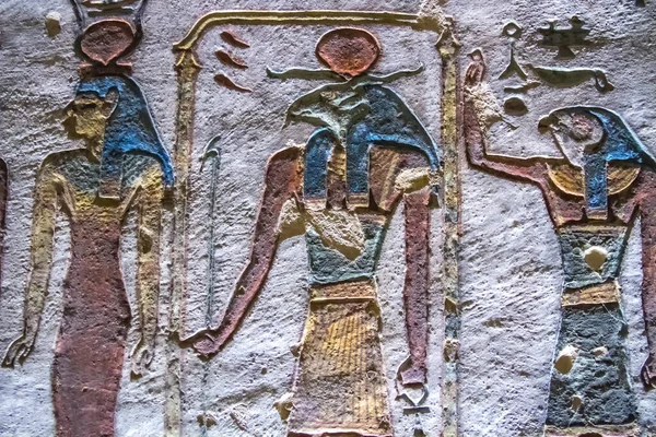 Ancient Burial Chambers Pharaohs Hieroglyphics Valley Kings Luxor Egypt — Stock Photo, Image