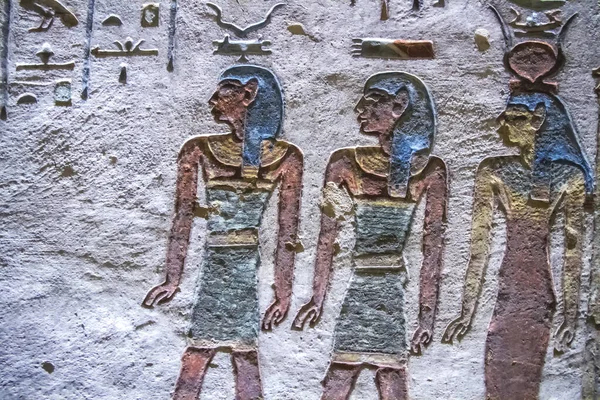 Antiguas Cámaras Funerarias Para Faraones Con Jeroglíficos Valle Los Reyes — Foto de Stock