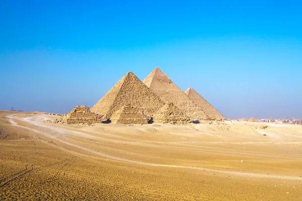 Μεγάλη Πυραμίδα Της Γκίζας Μνημείο Παγκόσμιας Κληρονομιάς Unesco Κάιρο Αίγυπτος — Φωτογραφία Αρχείου