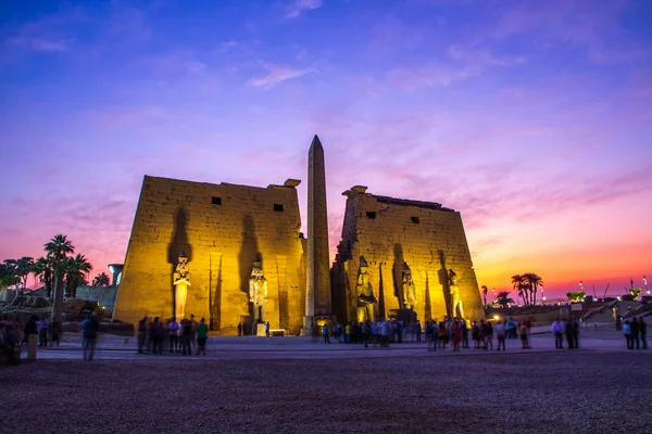 Forntida Luxor Tempel Vid Solnedgången Unescos Världsarvslista Luxor Egypten — Stockfoto