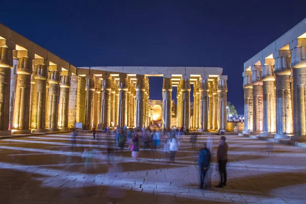 Starověký Luxor Chrám Při Západu Slunce Unesco Světové Dědictví Luxor — Stock fotografie