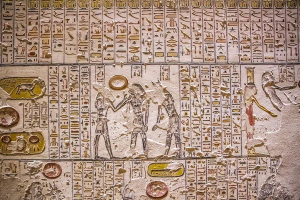 Стародавні Поховальні Камери Фараонів Ієрогліфами Долині Царів Луксора Єгипет — стокове фото