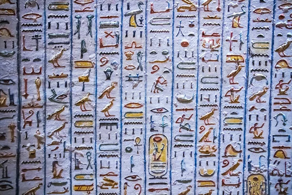 Ancient Burial Chambers Pharaohs Hieroglyphics Valley Kings Luxor Egypt — Stock Photo, Image