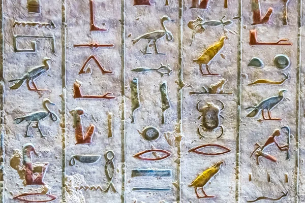 Forntida Gravkammare För Faraoner Med Hieroglyfer Kungarnas Dal Luxor Egypten — Stockfoto