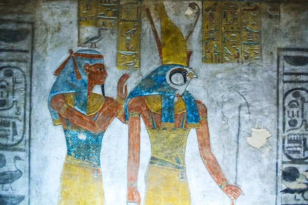 Древние Погребальные Камеры Фараонов Иероглифами Долине Царей Луксор Египет — стоковое фото