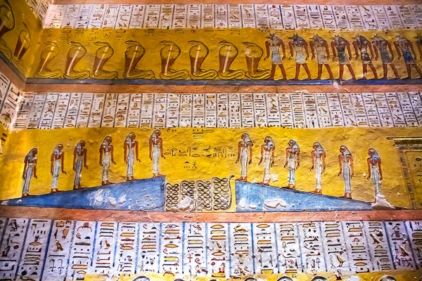 Antiche Camere Sepoltura Faraoni Con Geroglifici Nella Valle Dei Luxor — Foto Stock