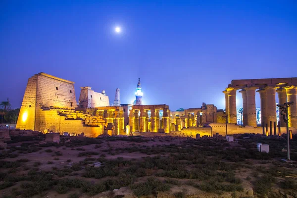 Ancien Temple Luxor Coucher Soleil Site Patrimoine Mondial Unesco Luxor — Photo