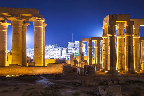 Ancien Temple Luxor Coucher Soleil Site Patrimoine Mondial Unesco Luxor — Photo