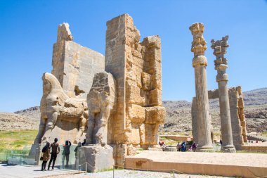 Persepolis ve Necropolis 'in tarihi kalıntıları - UNESCO Dünya Mirası sahası, Şiraz, İran