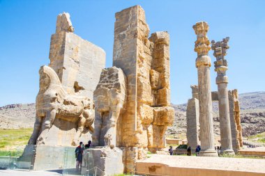 Persepolis ve Necropolis 'in tarihi kalıntıları - UNESCO Dünya Mirası sahası, Şiraz, İran