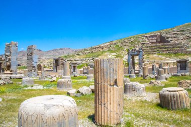 Persepolis ve Necropolis 'in tarihi kalıntıları - UNESCO Dünya Mirası sahası, Şiraz, İran