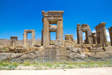Persepolis ve Necropolis 'in tarihi kalıntıları - UNESCO Dünya Mirası sahası, Şiraz, İran