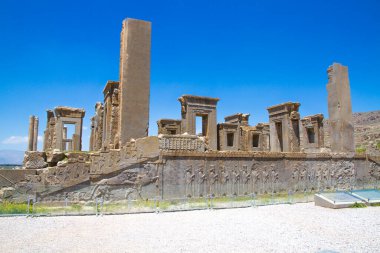 Persepolis ve Necropolis 'in tarihi kalıntıları - UNESCO Dünya Mirası sahası, Şiraz, İran