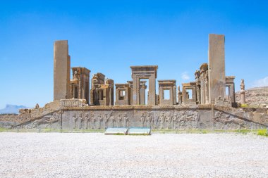 Persepolis ve Necropolis 'in tarihi kalıntıları - UNESCO Dünya Mirası sahası, Şiraz, İran