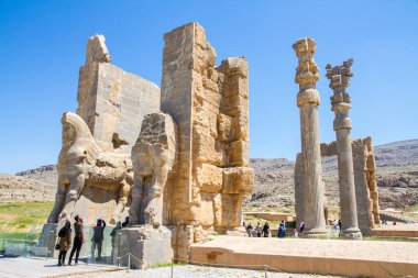Persepolis ve Necropolis 'in tarihi kalıntıları - UNESCO Dünya Mirası sahası, Şiraz, İran