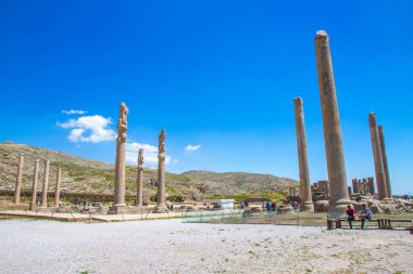 Persepolis ve Necropolis 'in tarihi kalıntıları - UNESCO Dünya Mirası sahası, Şiraz, İran