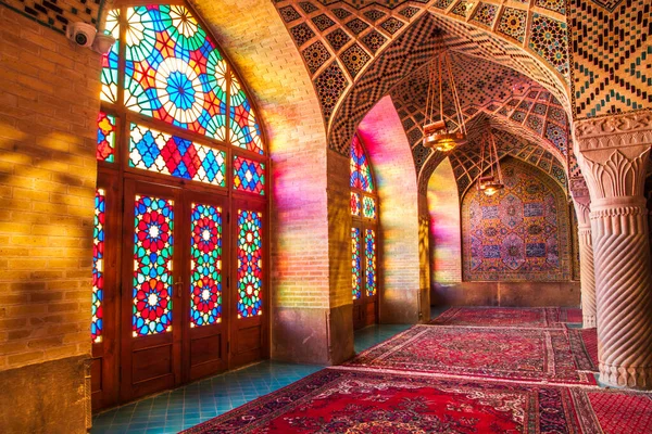 Famosa Moschea Rosa Decorata Con Tessere Mosaico Calligrafia Religiosa Del — Foto Stock