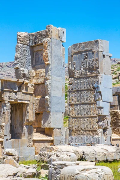 Forntida Ruiner Persepolis Och Necropolis Historiska Plats Unescos Världsarvslista Shiraz — Stockfoto