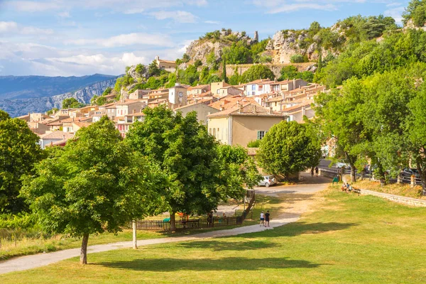 Aiguines Village Next Verdon Gorge Gorges Verdon Provence Alpes Cte — стоковое фото