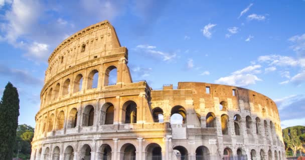 Römisches Kolosseum Zeitraffer Bei Sonnenuntergang Rom Italien — Stockvideo