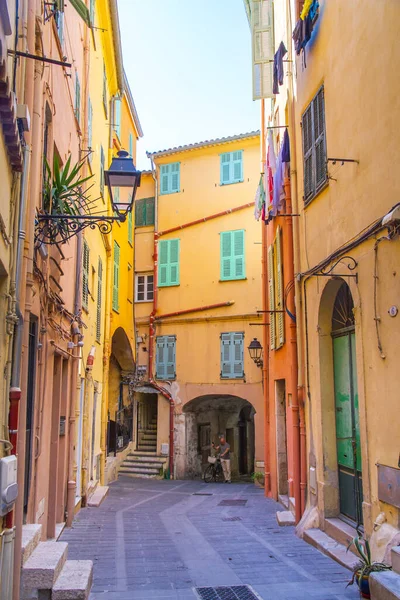 Edificios Coloridos Ciudad Medieval Menton Costa Azul Ciudad Mediterráneo Francia — Foto de Stock