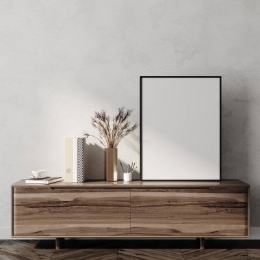 İç kısımda model çerçeve var. Boş çerçeve. Tahta.