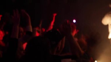 Beyaz Rusya, Bobruisk, 20.10.2016 A rock konseri rap. Siyah erkek rapçi. Kalabalığı eğlendirmekten.