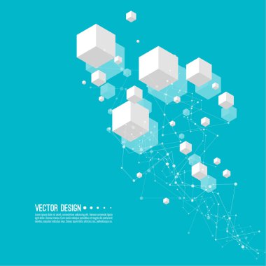 Şeffaf küplerle soyut arkaplan.