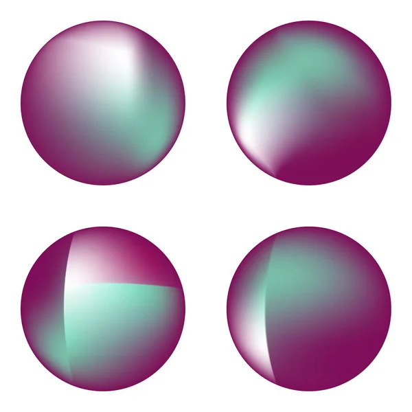 Conjunto de vetores círculos holográficos . — Vetor de Stock