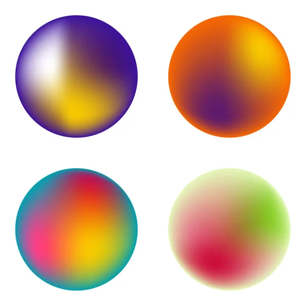 Conjunto vetorial de círculos fluidos holográficos . — Vetor de Stock