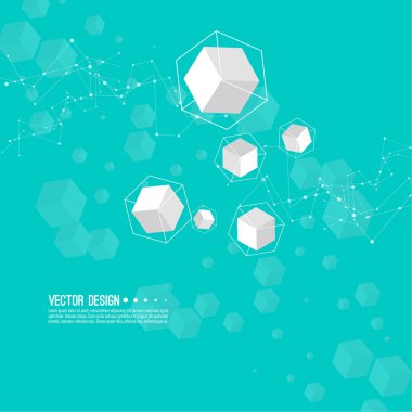 Şeffaf küplerle soyut arkaplan.