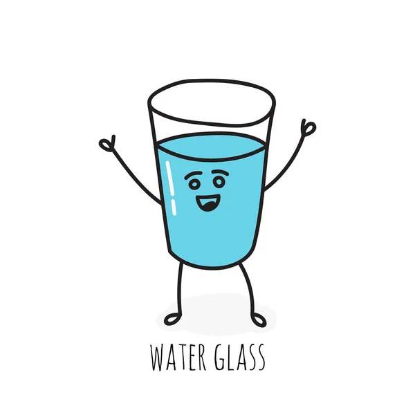 Funny tasse en verre émotionnel . — Image vectorielle