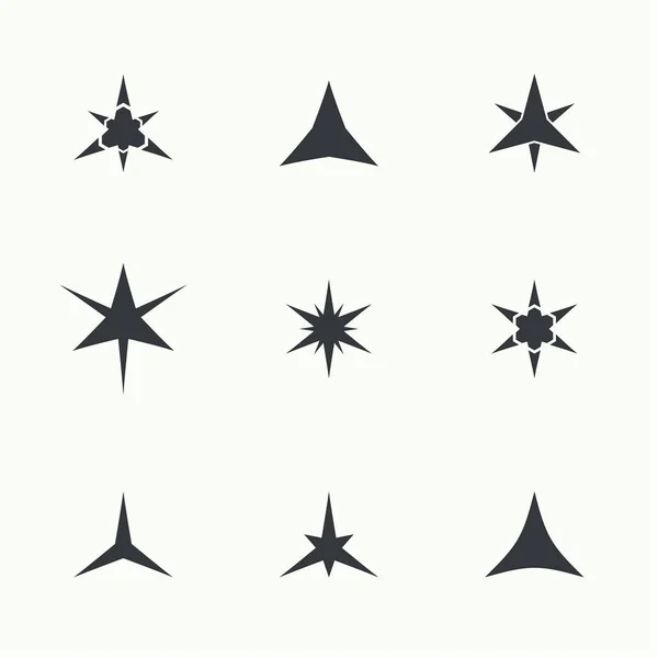 Vector set of sparkle lights stars. — Stock Vector