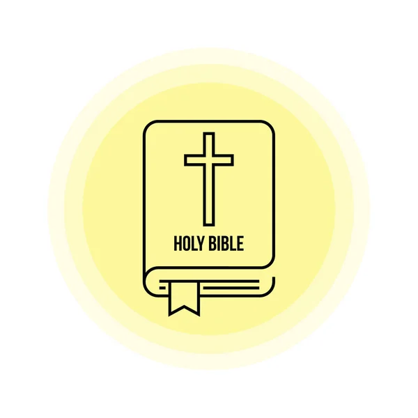 Heilige Bibel-Ikone mit Kreuz. — Stockvektor