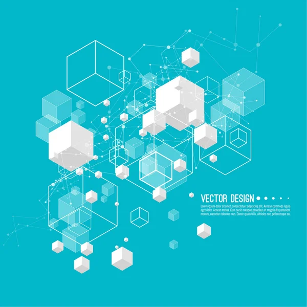Sfondo astratto con cubi trasparenti. — Vettoriale Stock