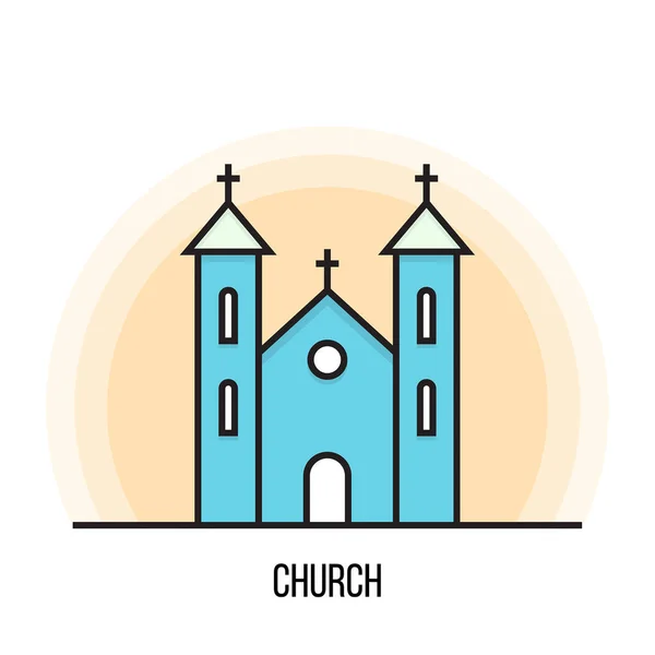 Ilustração vetorial de uma igreja . — Vetor de Stock